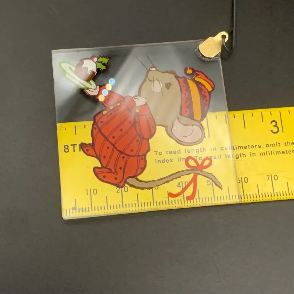 Vintage Mouse Flat Glass Christmas Tree Ornaments